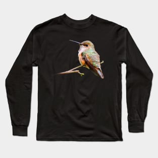 Rufous Hummingbird in the California Lilac Long Sleeve T-Shirt